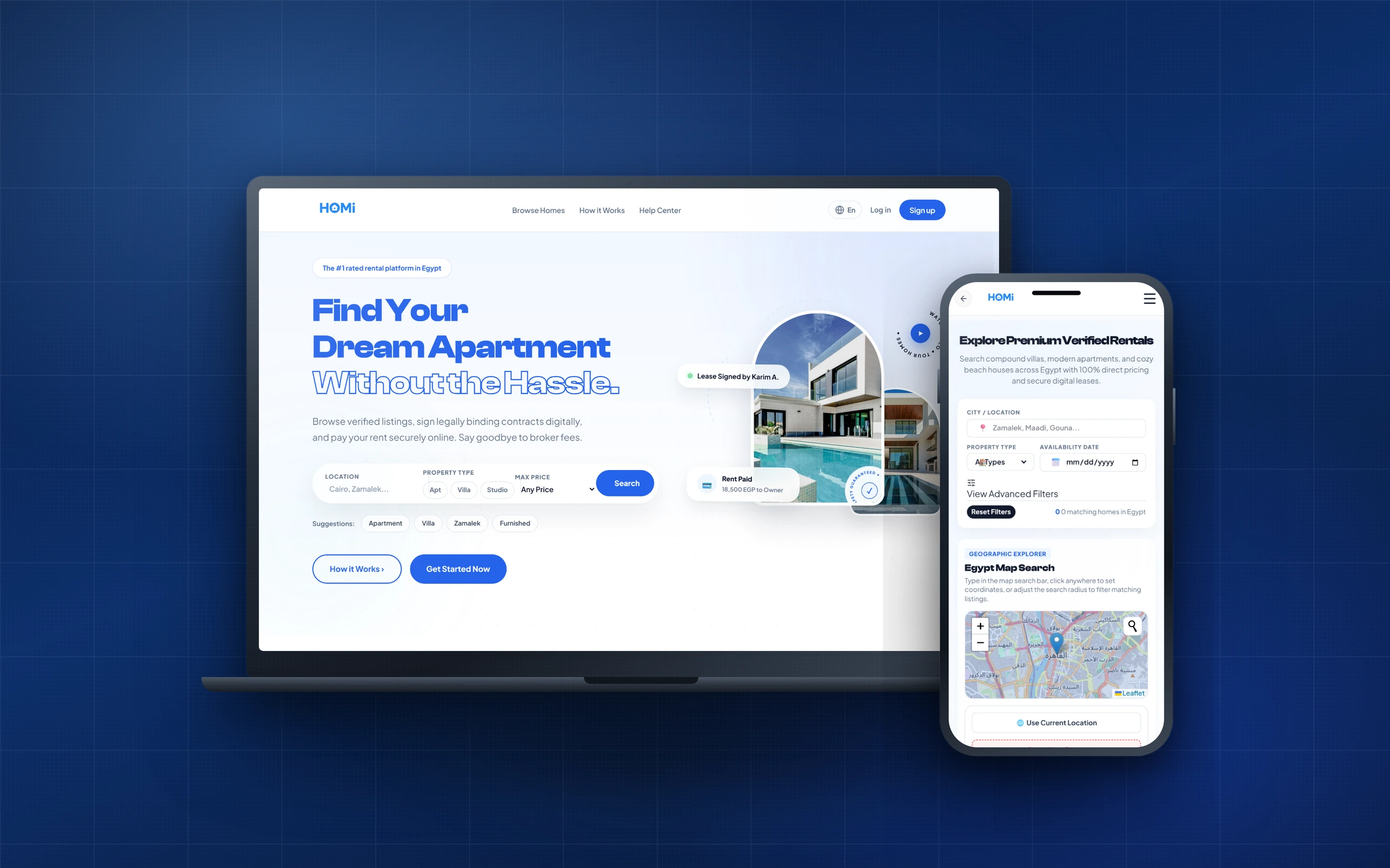 HOMi — HOMi on desktop and mobile