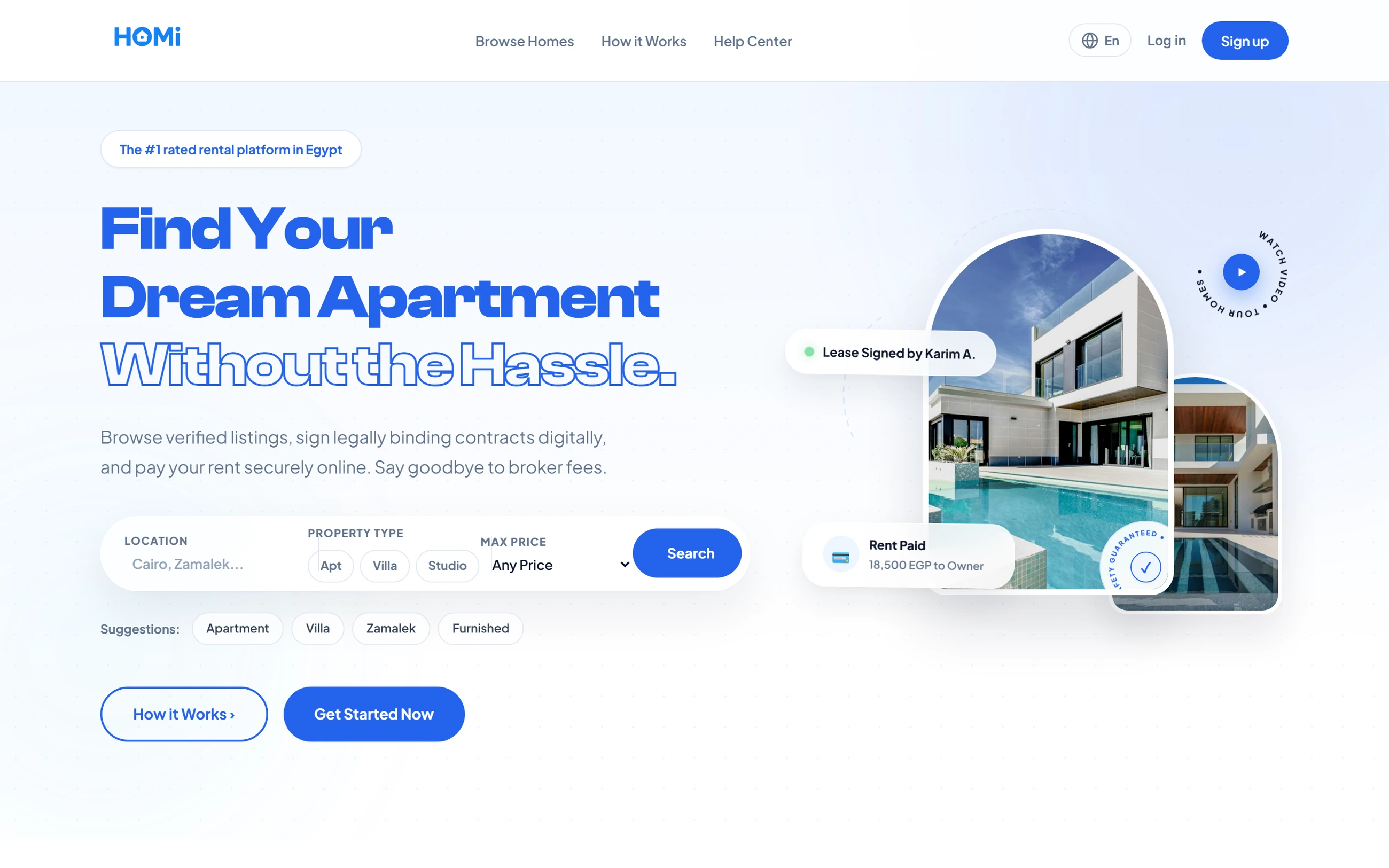 HOMi — Property discovery — live website