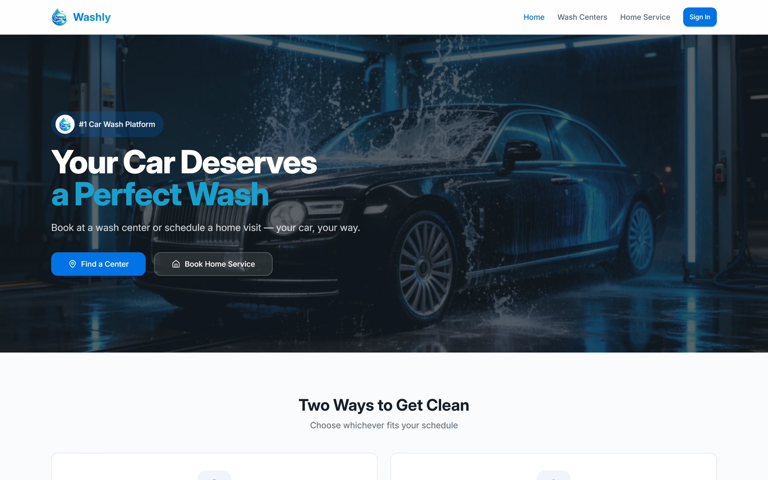 Washly — Home — local application capture