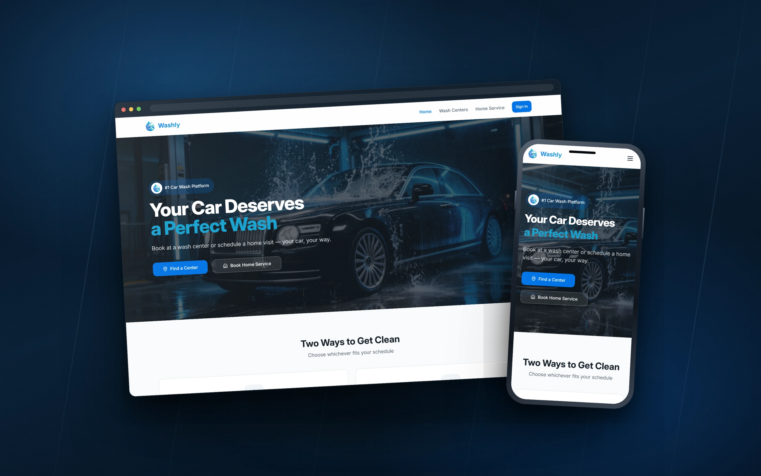 Washly — Washly on desktop and mobile